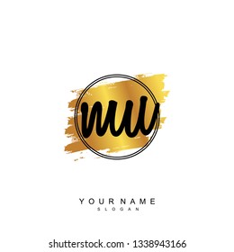 Initial MU handwriting logo vector