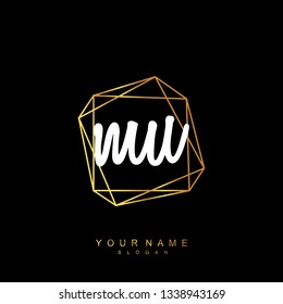 Initial MU handwriting logo vector