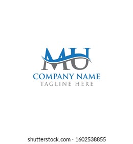 Initial MU letter Logo Design vector Template. Abstract Letter MU logo Design