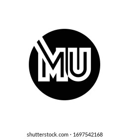 Plantilla vectorial de diseño de logotipo de letra MU inicial. Diseño del logotipo de la carta abstracta MU