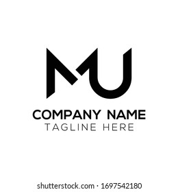 Initial MU letter Logo Design vector Template. Abstract Letter MU logo Design