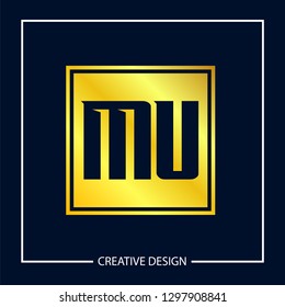 Initial MU Letter Logo Template Design