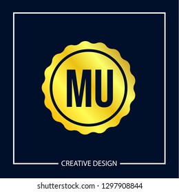 Initial MU Letter Logo Template Design