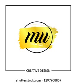 Initial MU Letter Logo Template Design