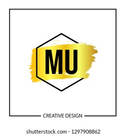 Initial MU Letter Logo Template Design