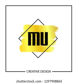 Initial MU Letter Logo Template Design