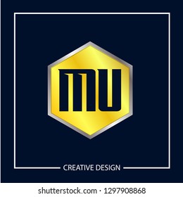 Initial MU Letter Logo Template Design