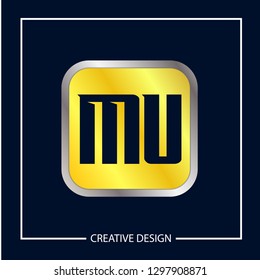 Initial MU Letter Logo Template Design