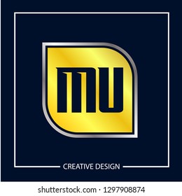 Initial MU Letter Logo Template Design