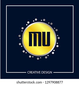 Initial MU Letter Logo Template Design