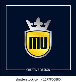 Initial MU Letter Logo Template Design