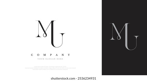 Vetor de design de logotipo MU inicial 