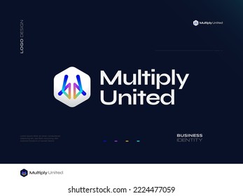 Initial MU or UM Logo Design with Creative and Colorful Gradient Style. Suitable for Business and Technology Logo