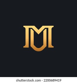 Initial MU UM M U Monogram Logo Template. Initial Based Letter Icon Logo