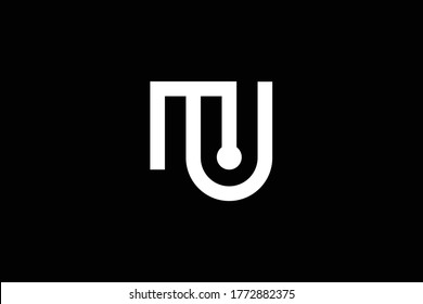 Initial MU UM modern monogram and elegant logo design, Professional Letters Vector Icon Logo on black background.