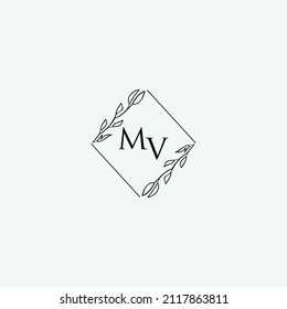 Ursprüngliche MV Schönheit elegantes Logo Design Blumenvorlage Illustration