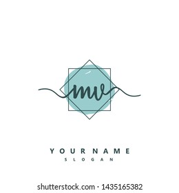 Initial MV beauty handwriting logo vector