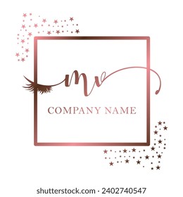 Initial MV calligraphy company eye and eyelash handwriting