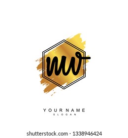 Initial MV handwriting logo vector