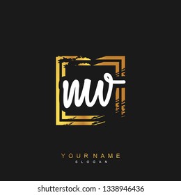 Initial MV handwriting logo vector