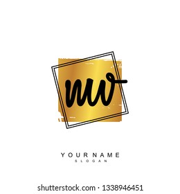 Initial MV handwriting logo vector