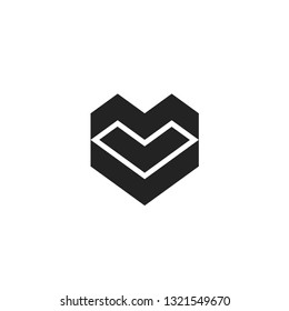 Initial MV / Initial V Love Geometric logo design inspiration