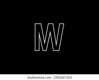 Plantilla de vector de diseño de logotipo de carta MV,NV,MW inicial. Monograma o marca de letra MV,NV,MW logotipo Diseño