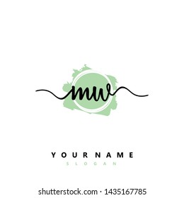 Initial MW beauty handwriting logo vector