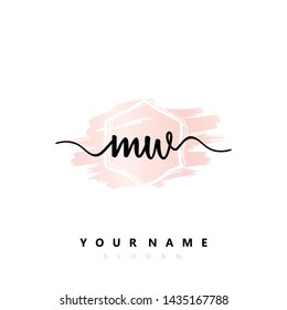 Initial MW beauty handwriting logo vector