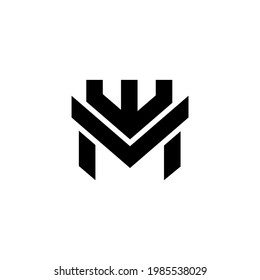 initial mw Crown Letter Logo Design Monogram Icon Vector Template.me logo