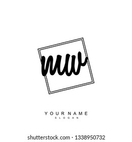 Initial MW handwriting logo vector