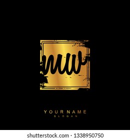 Initial MW handwriting logo vector