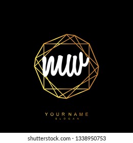 Initial MW handwriting logo vector