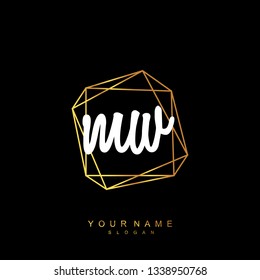Initial MW handwriting logo vector Initial MW handwriting logo vector