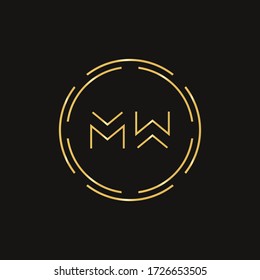 Plantilla de vector de diseño de logotipo con letra MW inicial. Diseño del logotipo de la carta abstracta MW
