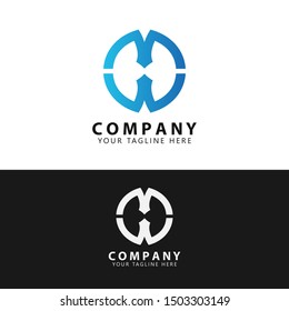 Initial MW Technology Logo Design vector