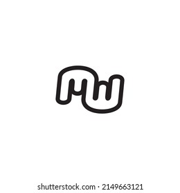 vector de diseño de mw wm inicial 