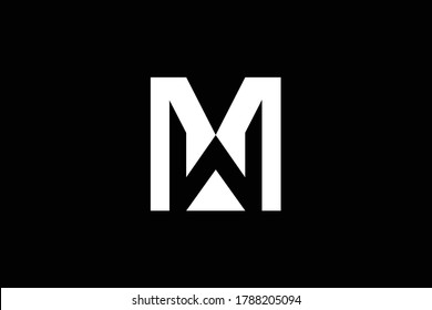 Initial MW WM modern monogram and elegant logo design, Professional Letters Vector Icon Logo on black background.