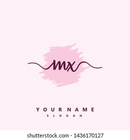 Initial MX beauty handwriting logo vector