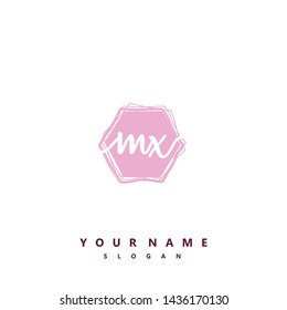 Initial MX beauty handwriting logo vector