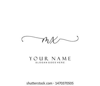 Initial MX beauty monogram and elegant logo design, handwriting logo of initial signature, wedding, fashion, floral and botanical with creative template.