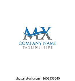 Initial MX letter Logo Design vector Template. Abstract Letter MX logo Design
