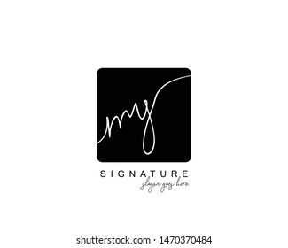 Initial MY beauty monogram and elegant logo design, handwriting logo of initial signature, wedding, fashion, floral and botanical with creative template.