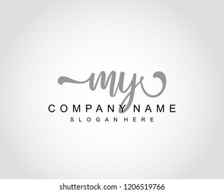 Initial MY handwriting logo vector