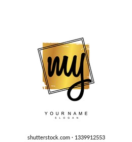 Initial MY handwriting logo vector