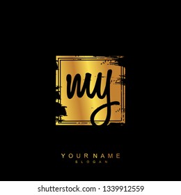 Initial MY handwriting logo vector