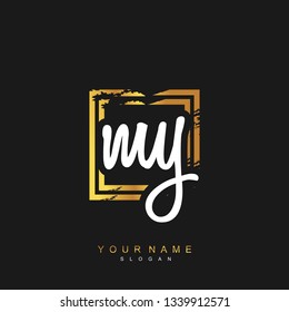 Initial MY handwriting logo vector