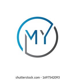 Initial MY letter Logo Design vector Template. Abstract Letter MY logo Design