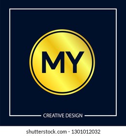 Initial MY Letter Logo Template Design