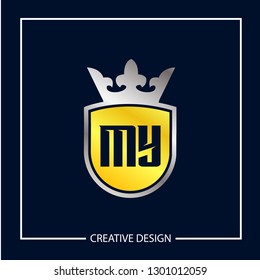 Initial MY Letter Logo Template Design